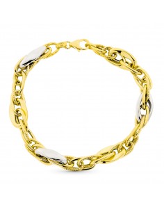 9K PULSERA ORO BICOLOR 20CM