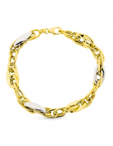 9K PULSERA ORO BICOLOR 20CM