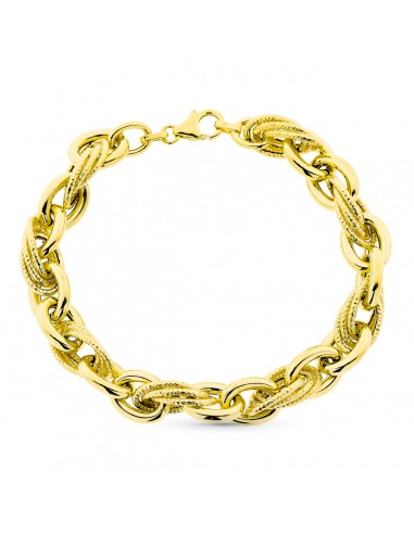 9K PULSERA ORO AMARILLO TRIPLE ESLABON. 20CM