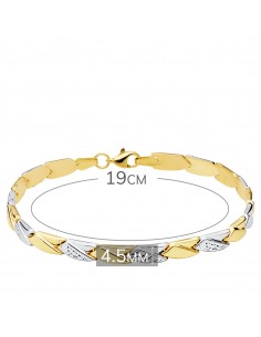 18K PULSERA BICOLOR ESTAMPACION 19 CM 2