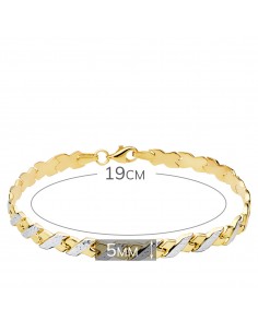 18K PULSERA BICOLOR ESTAMPACIÓN 19 CM 2
