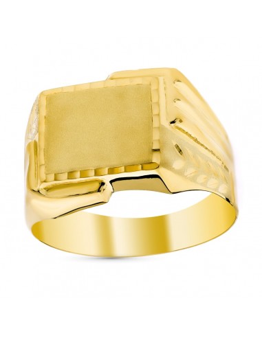 9K SELLO ORO AMARILLO CABALLERO TALLADO DIAMANTADO ZONA DE GRABACION 13X11 MM
