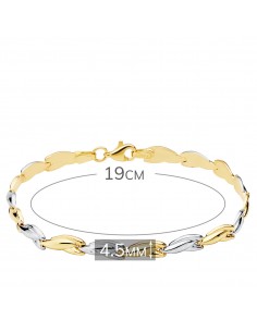 18K PULSERA BICOLOR ESTAMPACION 19 CM 2