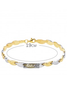 18K PULSERA BICOLOR ESTAMPACION 19 CM 2