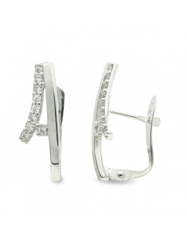 9K PENDIENTES CIRCONITA ORO BLANCO CATALAN 17X6 MM