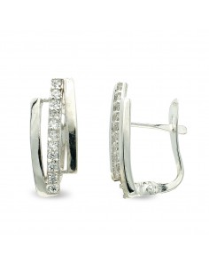 9K PENDIENTES CIRCONITA ORO BLANCO CATALAN 15X6 MM