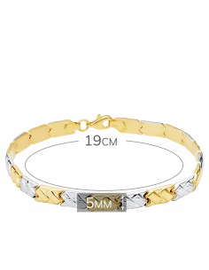 18K PULSERA BICOLOR ESTAMPACION 19 CM 2