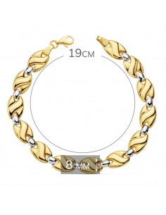 18K PULSERA BICOLOR ESTAMPACION 19 CM 2