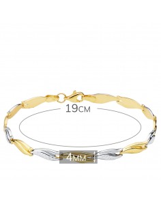 18K PULSERA BICOLOR ESTAMPACION 19 CM 2