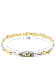 18K PULSERA BICOLOR ESTAMPACION 19 CM 2