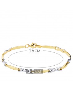 18K PULSERA BICOLOR ESTAMPACIÓN 19 CM 2