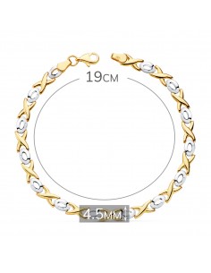 18K PULSERA BICOLOR ESTAMPACIÓN 19 CM 2