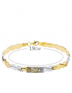 18K PULSERA BICOLOR ESTAMPACIÓN 19 CM 2