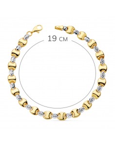 18K PULSERA BICOLOR ESTAMPACIÓN 19CM 2
