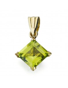 9K COLGANTE ORO AMARILLO OLIVINA CON GARRAS TALLA ROMBO. 6X6 MM