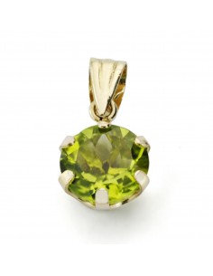 9K COLGANTE ORO AMARILLO OLIVINA 1.95 QTS CON 6 GARRAS 8X8 MM