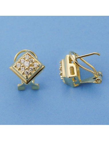 18K PENDIENTES ROMBO. 11 X 11 MM.