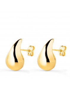 9K PENDIENTES GOTA LISA ORO AMARILLO 16 X 9 MM CIERRE PRESION