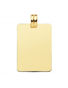 9K PLACA CHAPA LISA ORO AMARILLO 28X20 MM