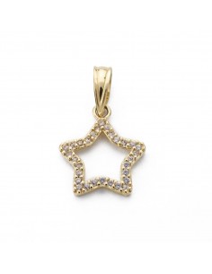 9K COLGANTE ORO AMARILLO ESTRELLA CON CIRCONITA 12X12 MM