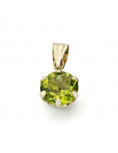 9K COLGANTE ORO AMARILLO OLIVINA 1.44 QTS CON 6 GARRAS 7X7 MM