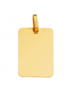 9K PLACA CHAPA RECTAGULAR ORO AMARILLO BRILLO 17X12 MM