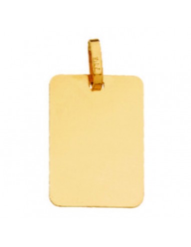 9K PLACA CHAPA RECTAGULAR ORO AMARILLO BRILLO 17X12 MM