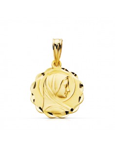 9K MEDALLA ORO AMARILLO VIRGEN MARIA 9K 17 MM