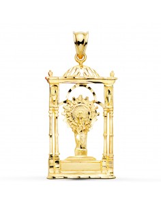 9K COLGANTE ORO AMARILLO VIRGEN DEL PILAR PALIO. 34X20 MM