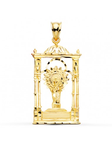 9K COLGANTE ORO AMARILLO VIRGEN DEL PILAR PALIO. 34X20 MM