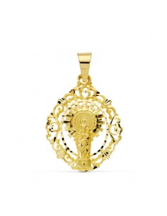 9K MEDALLA ORO AMARILLO VIRGEN PILAR ORLA 36X28 MM