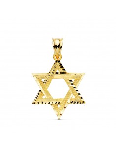 9K COLGANTE ESTRELLA DE DAVID 23X20 MM