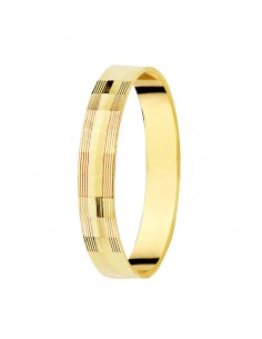9K ALIANZA ORO AMARILLO TALLADA. ANCHO: 3 MM.