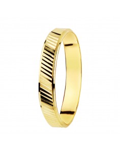 9K ALIANZA ORO AMARILLO TALLADA. ANCHO: 3 MM.