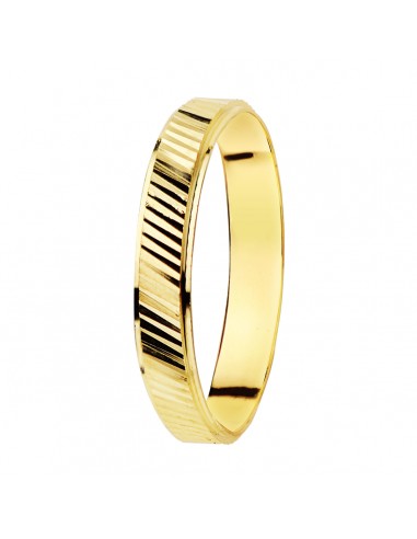 9K ALIANZA ORO AMARILLO TALLADA. ANCHO: 3 MM.