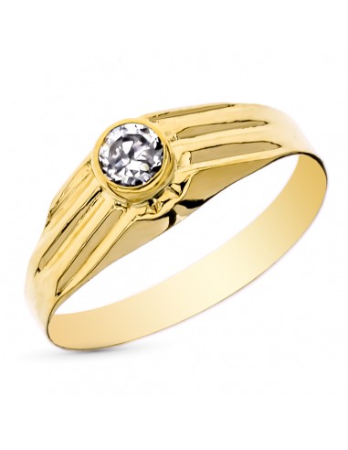 9K SOLITARIO ORO AMARILLO BEBE O MEÑIQUE CON CIRCONITA
