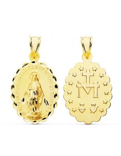 9K MEDALLA ORO AMARILLO VIRGEN MILAGROSA 28X18 MM