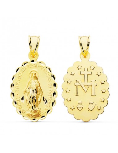 9K MEDALLA ORO AMARILLO VIRGEN MILAGROSA 28X18 MM
