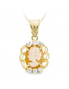 18K COLGANTE ORO AMARILLO CAMAFEO. 17 X 13 MM.