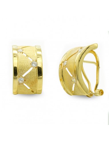 18K PENDIENTES ORO AMARILLO MATE Y BRILLO OMEGA