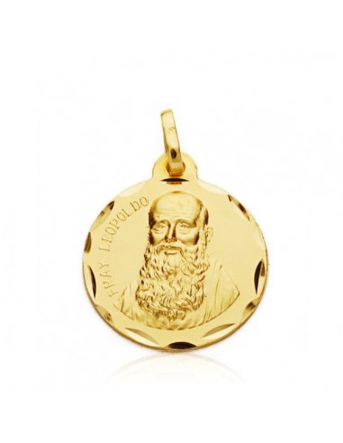 9K MEDALLA ORO AMARILLO FRAY LEOPOLDO 22 MM