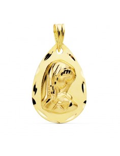 9K MEDALLA ORO AMARILLO VIRGEN NIÑA 21X14 MM