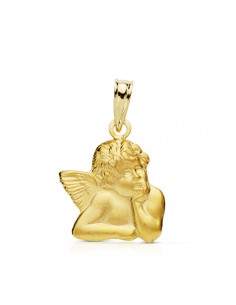 9K MEDALLA  ANGEL ORO AMARILLO SILUETA 9K 16X14 MM