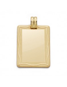 9K PLACA CHAPA MARCO ORO AMARILLO 28X20 MM