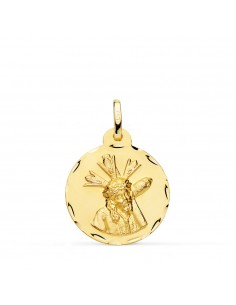 9K MEDALLA ORO AMARILLO GRAN PODER TALLADA 20 MM
