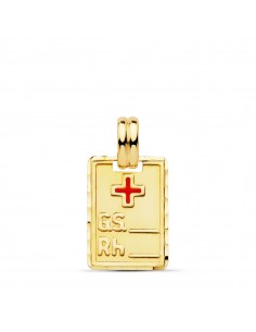 9K COLGANTE PLACA CHAPA ORO AMARILLO RH. 20X14 MM