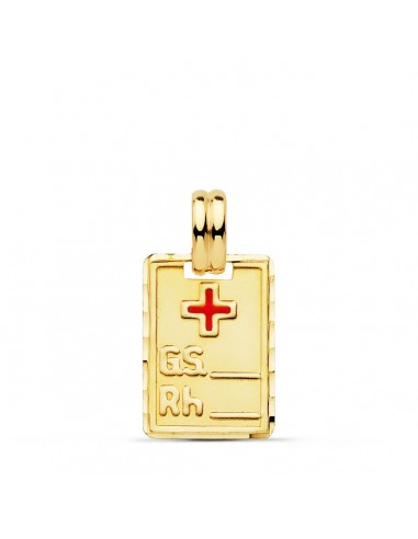 9K COLGANTE PLACA CHAPA ORO AMARILLO RH. 20X14 MM