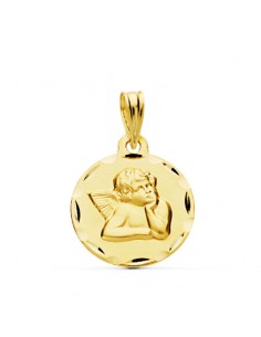 9K MEDALLA ORO AMARILLO ANGEL 16 MM