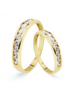 18K ALIANZA CIRCONITAS CARRIL ORO AMARILLO 3.5 MM.