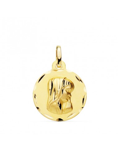 9K MEDALLA ORO AMARILLO VIRGEN NIÑA 16 MM BISEL